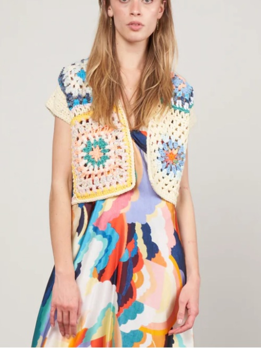 Forte Forte Gilet‎ Uncinetto Crochet Granny Square Vest